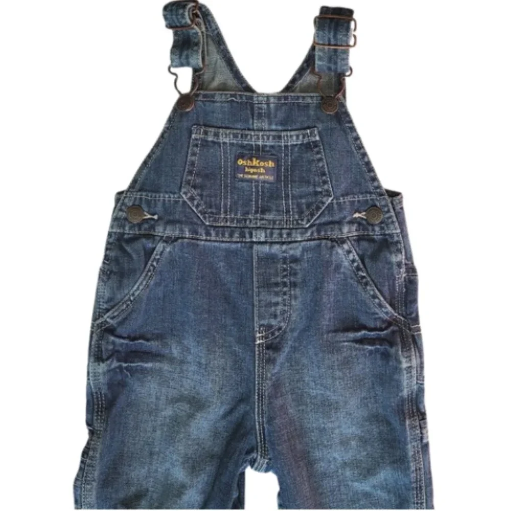 OSHKOSH B'GOSH Vestbak Blue Jean Bib Overalls - Infant Boy's 12 Months